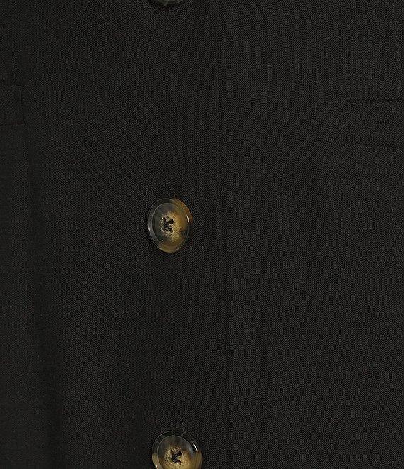 Every Woven V-Neck Sleeveless Button Front Midi Shift Dress Product Image