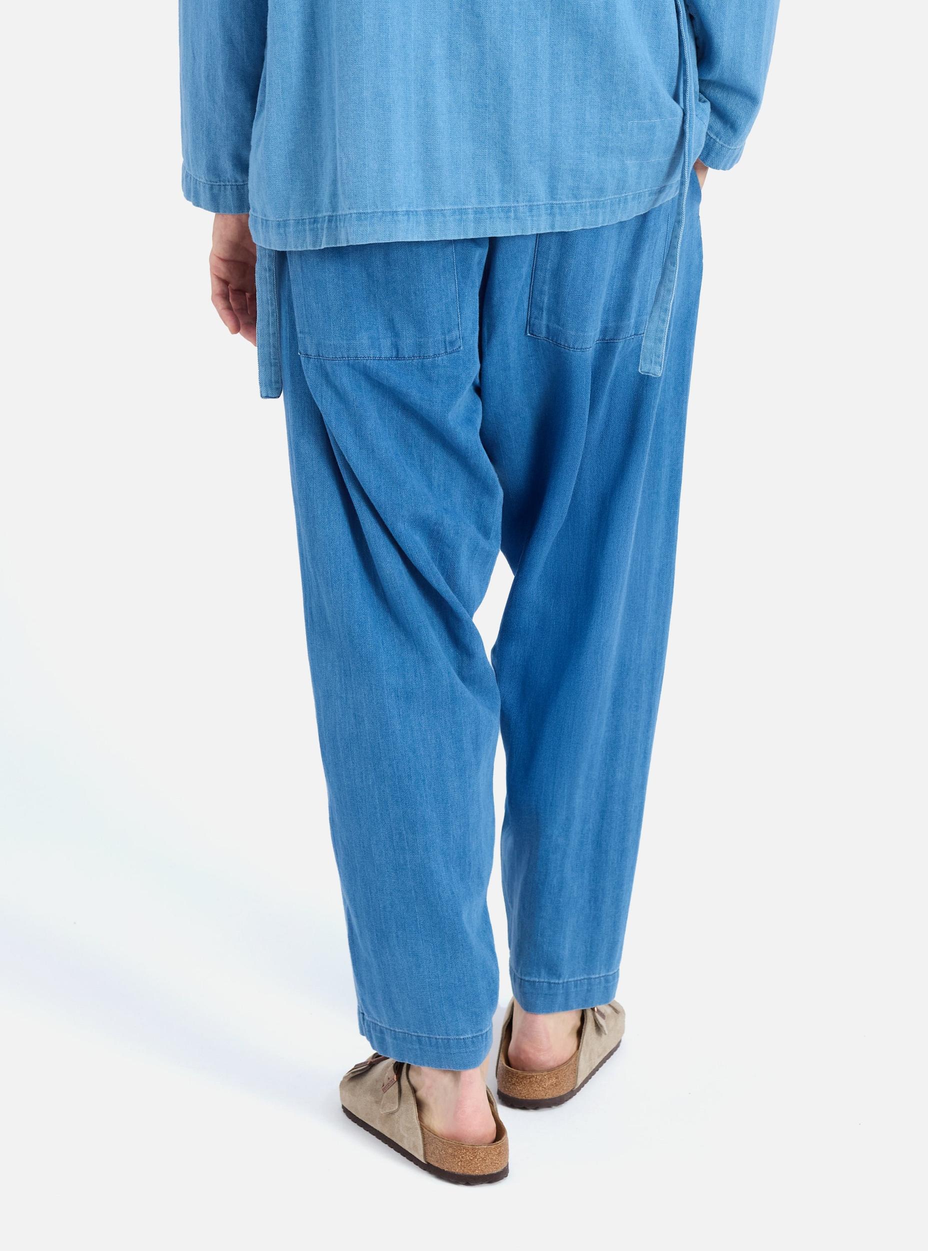 Washed Indigo Herringbone Denim Braga Pant Product Image