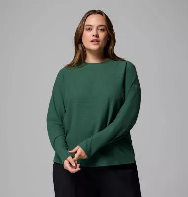 Columbia Womens Brea Falls Grid Crew Long Sleeve Shirt - Plus Size- Product Image