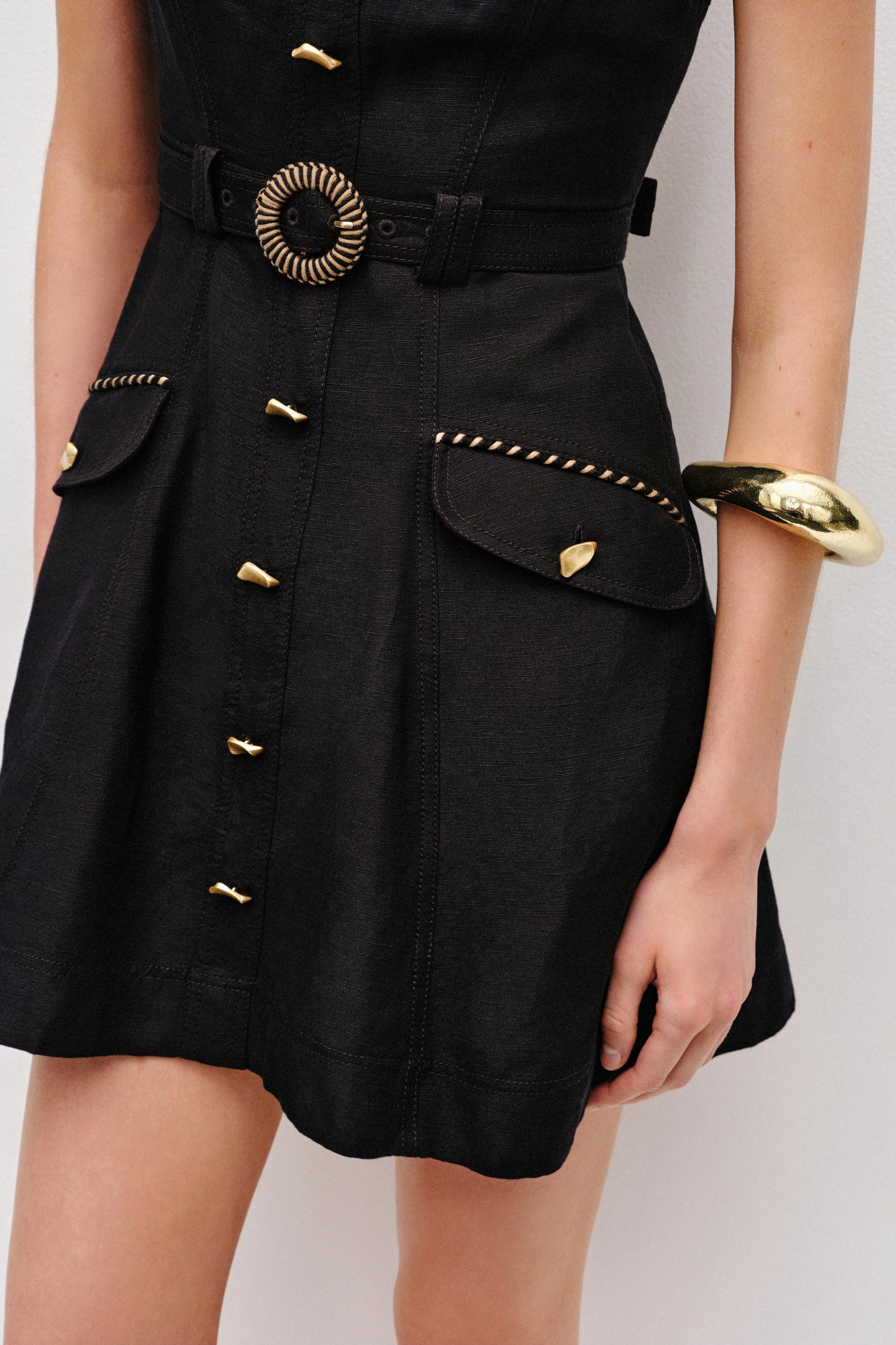 Celeste Utility Mini Dress-BLACK / 6 Product Image