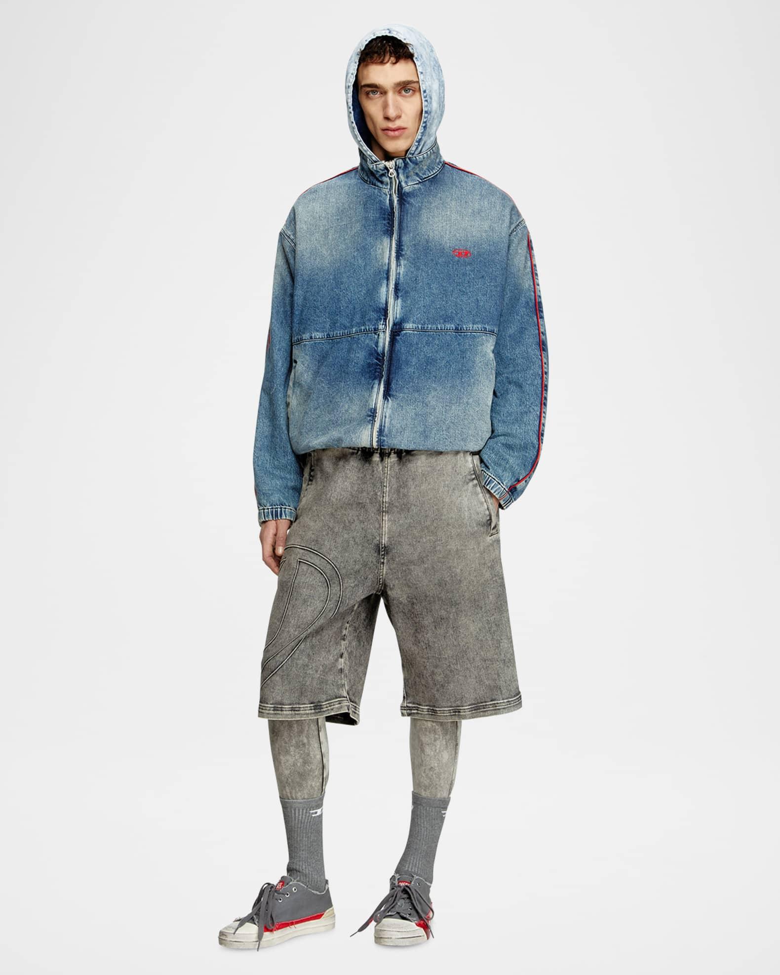 Men's Piped Denim Zip Jacket Product Image