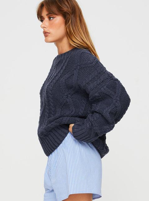 Anaya Oversized Sweater Navy Product Image