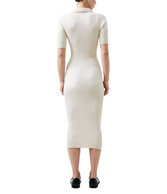 French Connection V-Neck Short Sleeve Midi Dress Product Image