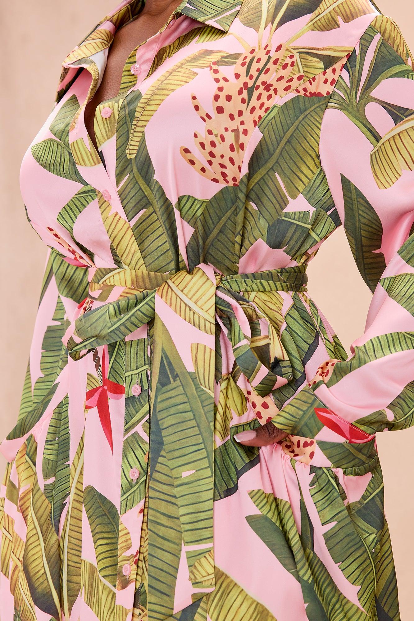 Getaway Vibe Satin Maxi Dress - Pink/combo Female Product Image