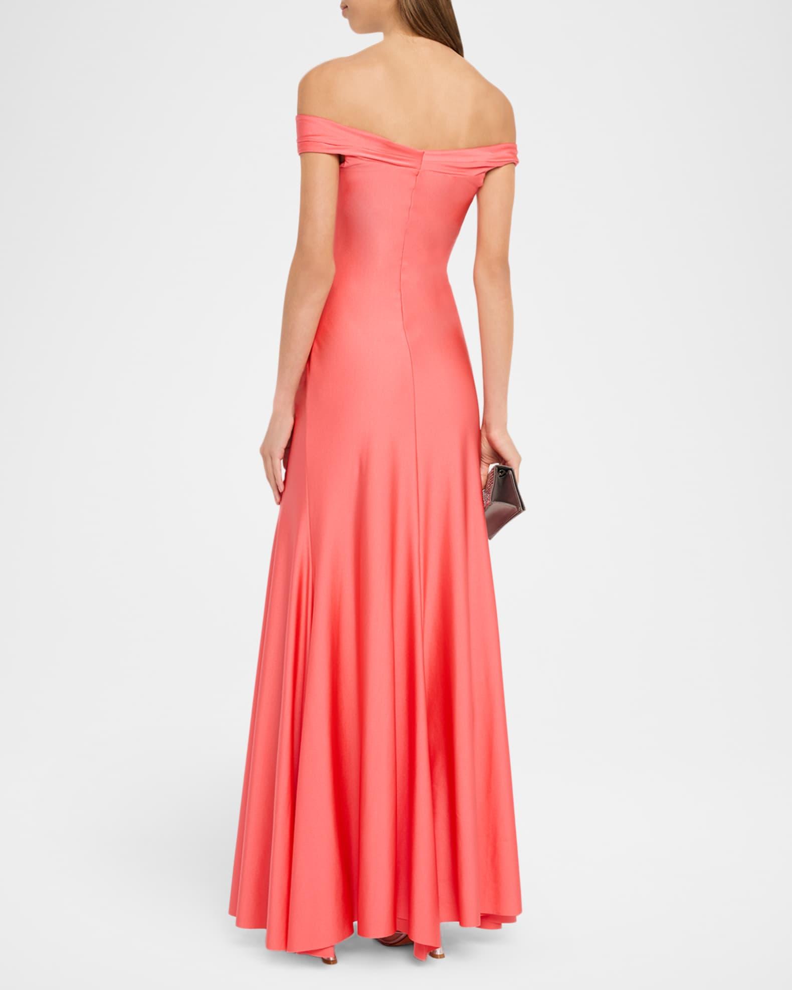 Off-Shoulder Jersey Gown Product Image