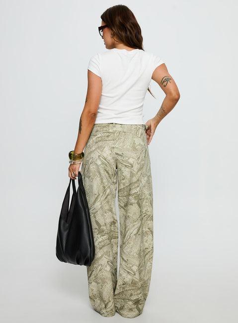 Mckinley Mid Rise Wide Leg Jeans Camouflage Product Image
