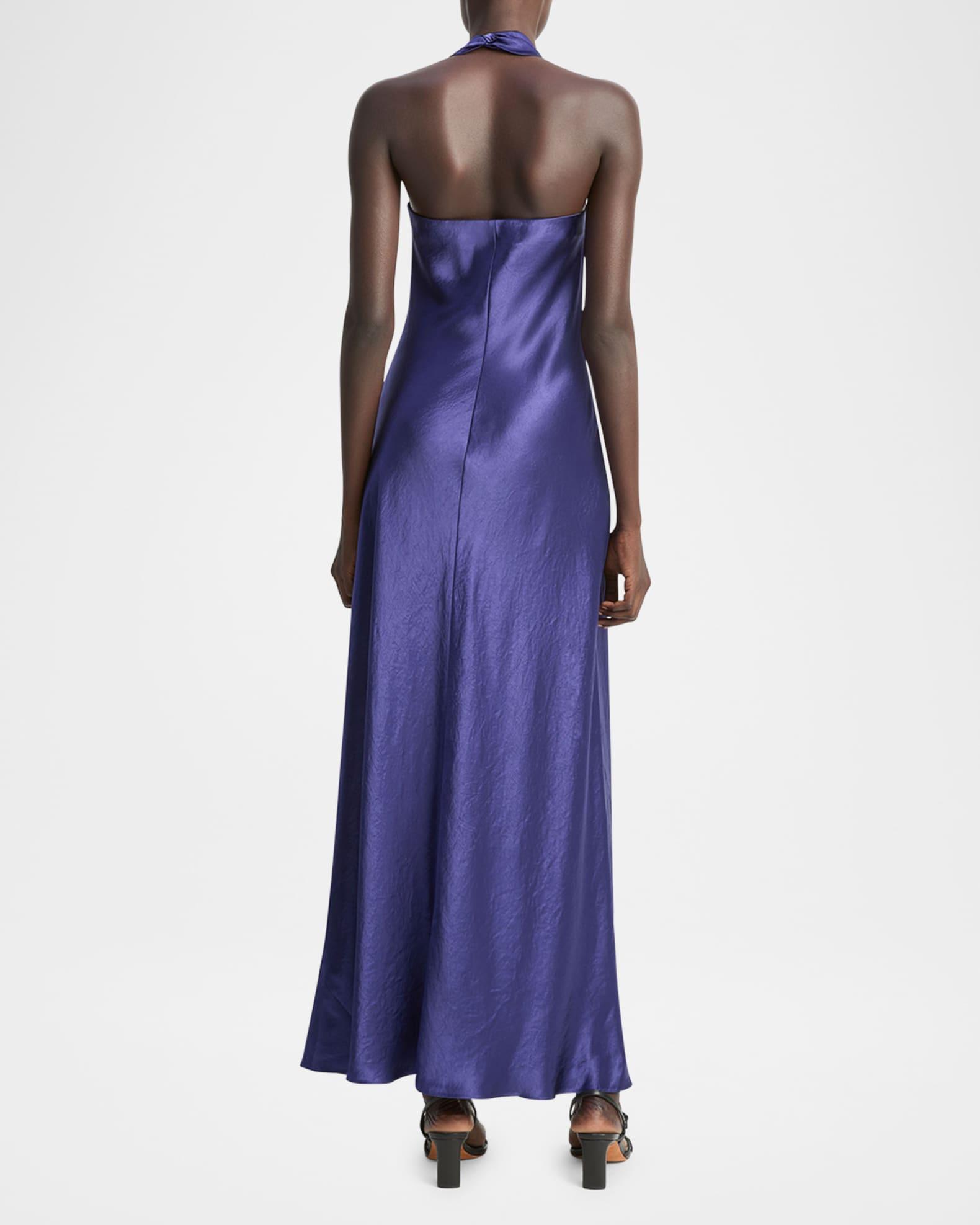 Satin Cowl-Neck Maxi Dress Product Image
