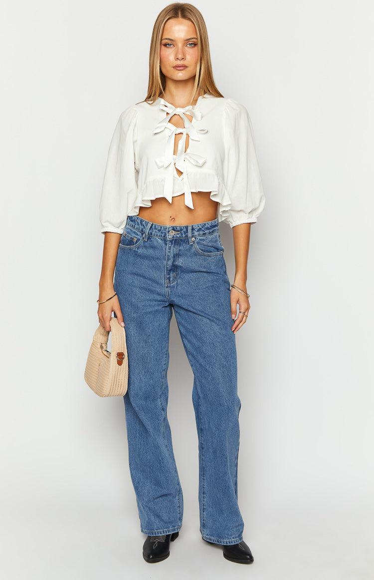 Samba White Tie Up Top Product Image