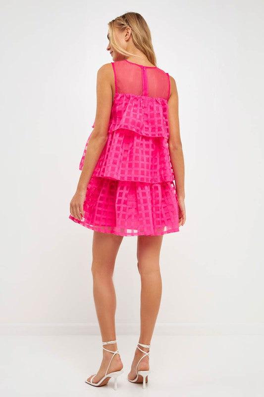 Molly Hot Pink Organza Dress Product Image