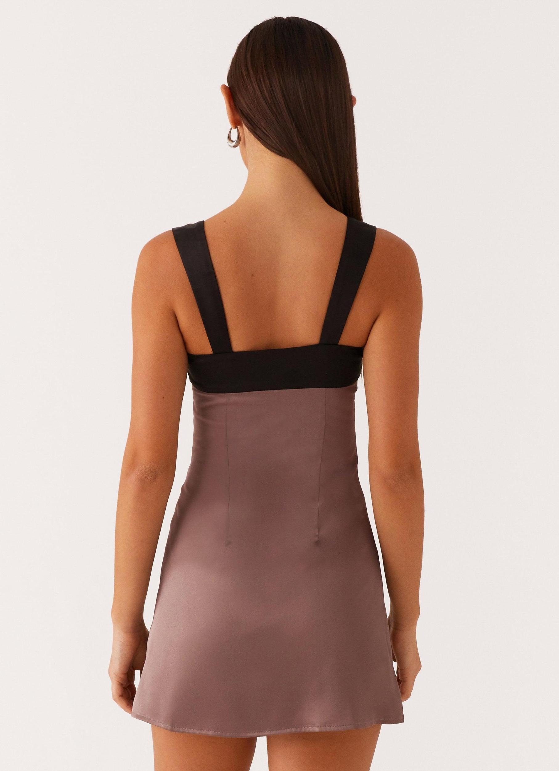 Odette Satin Mini Dress - Steel Me Away Product Image