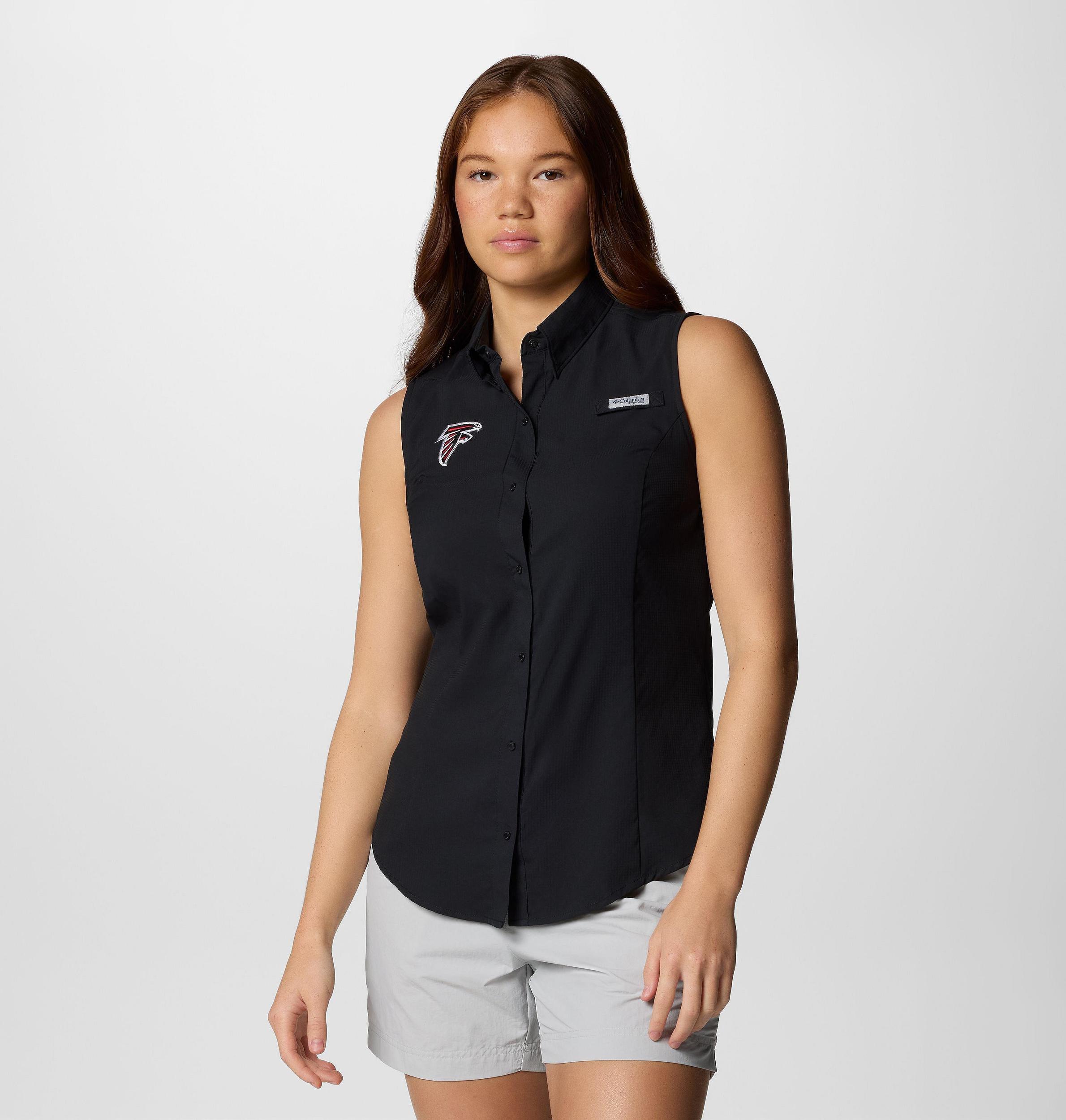 Columbia Womens PFG Tamiami Sleeveless Shirt - Atlanta Falcons- Product Image