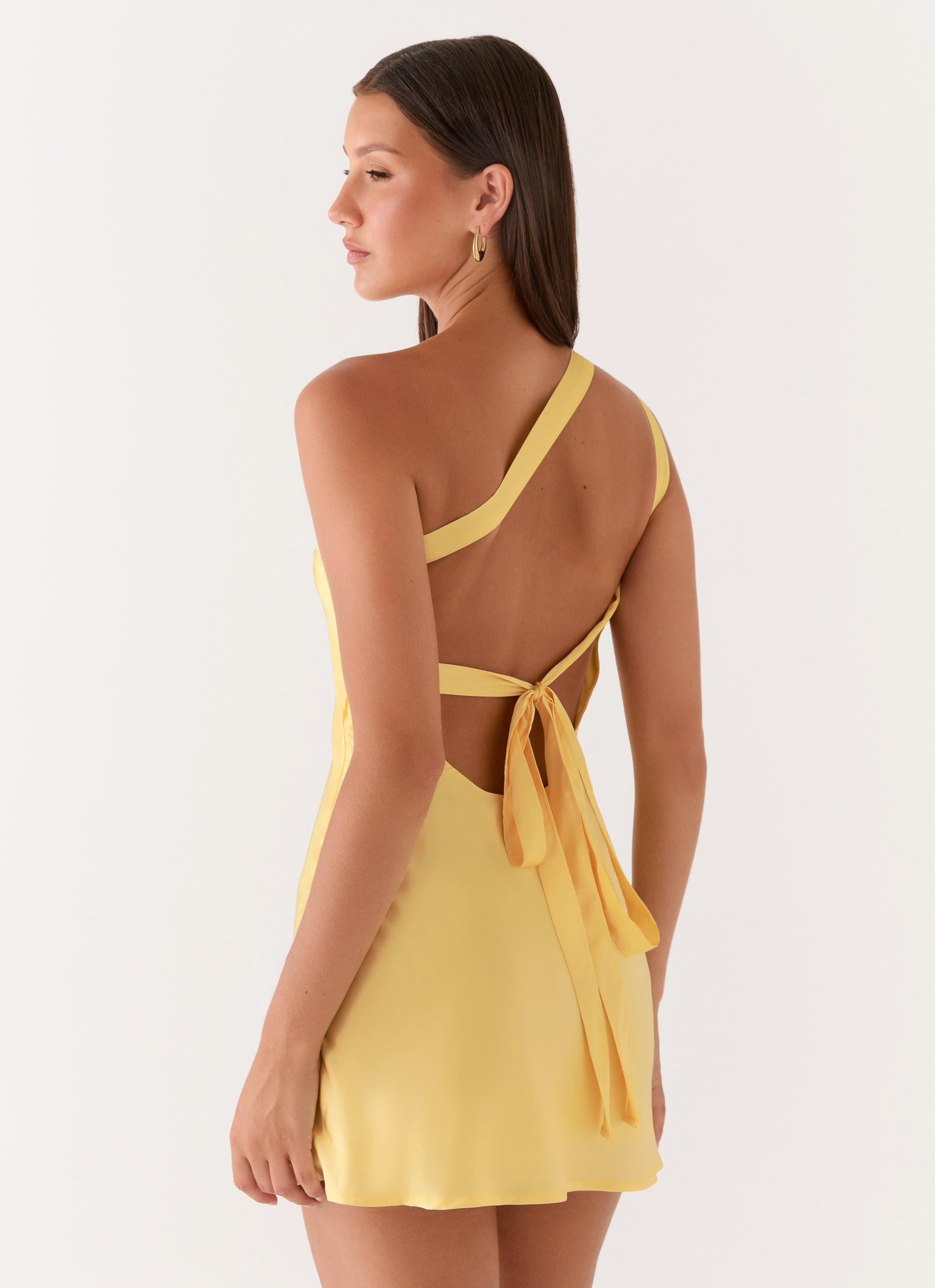Lights Out Mini Dress - Yellow Product Image