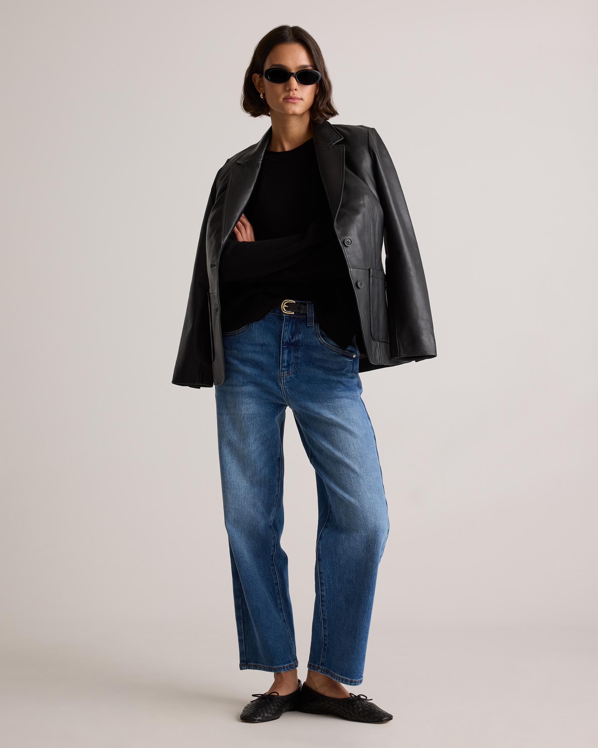 Quince | Women's Mongolian Cashmere Boxy Crewneck Sweater Product Image