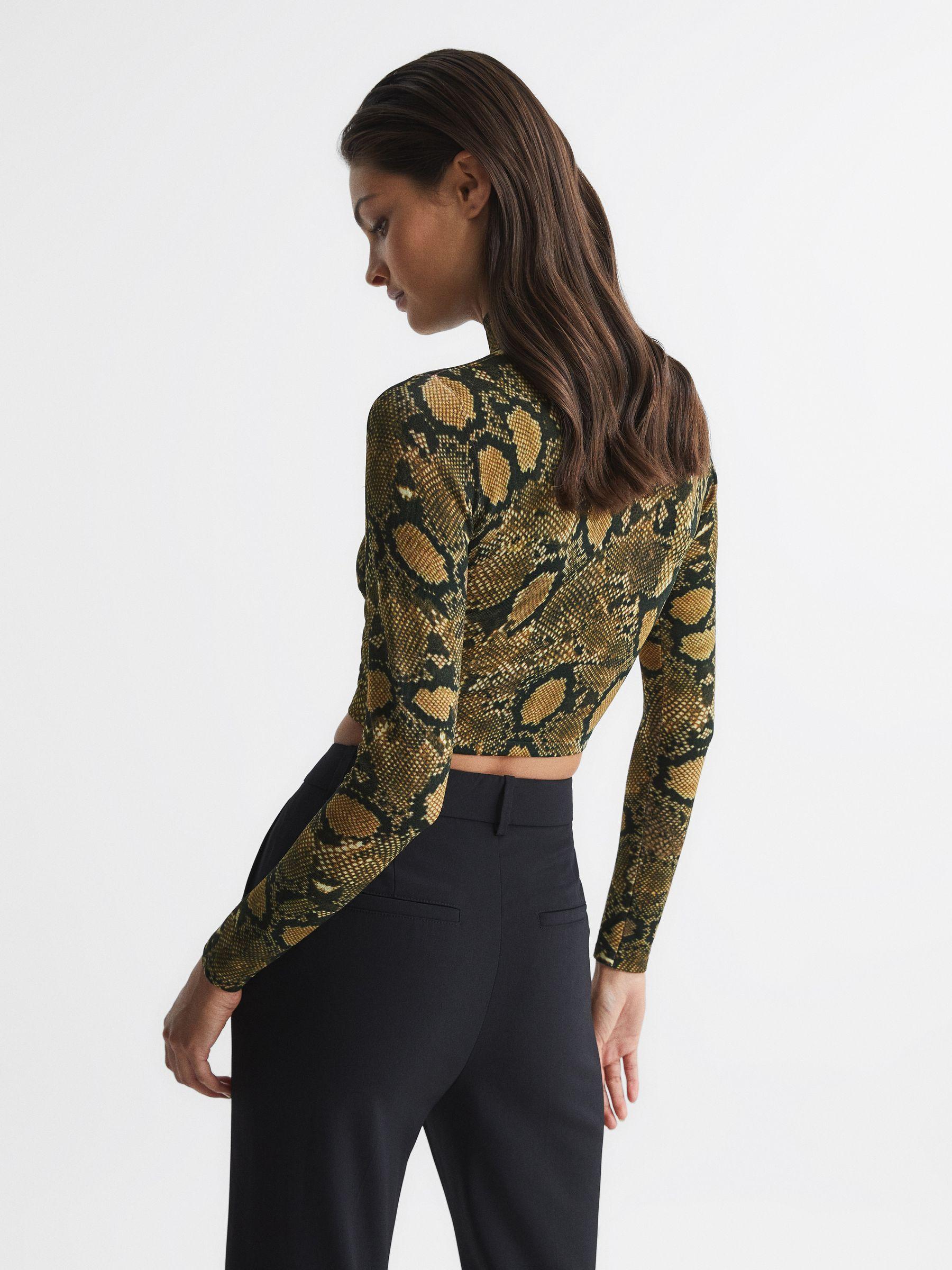 Snake Print Knitted Top in Multi Product Image