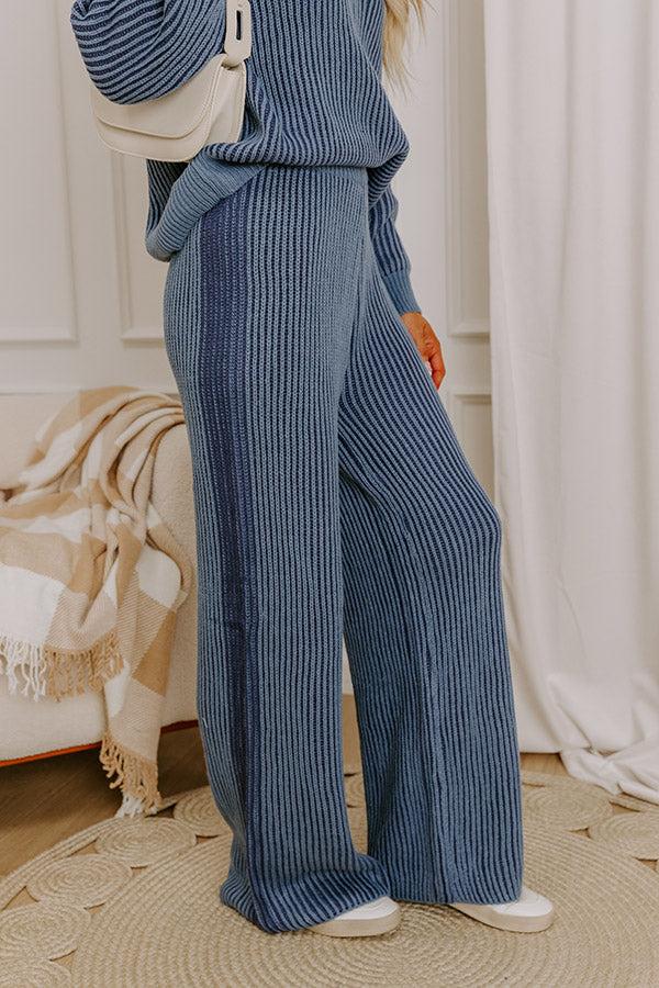 Uptown Chic High Waist Ribbed Pants in Riverside Product Image