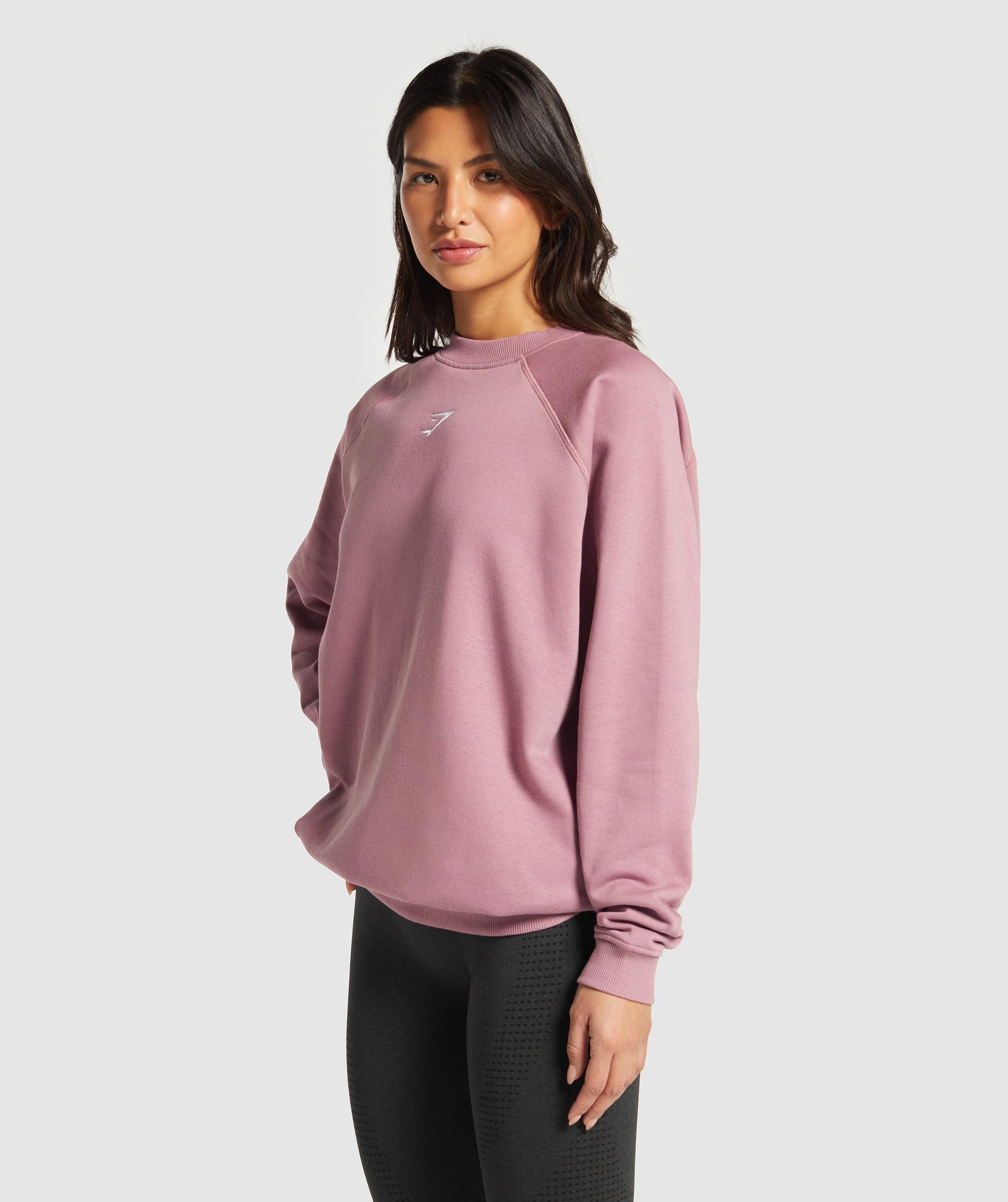 Gymshark Training Oversized Fleece Sweatshirt - Calm Pink Female Product Image
