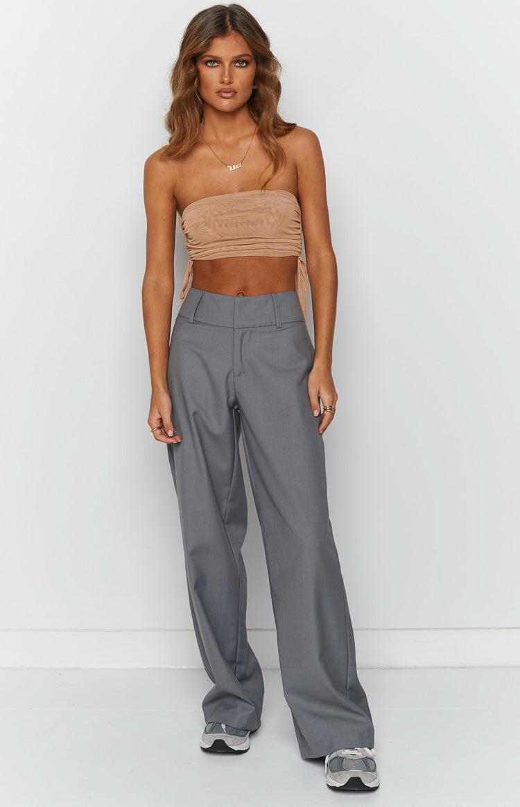 Lexi Tan Mesh Strapless Top Product Image