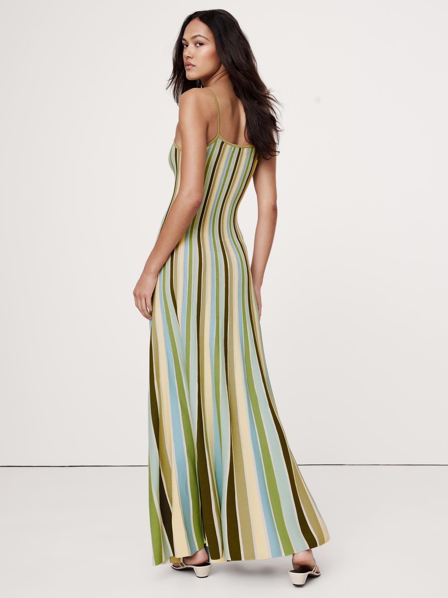 Sculpted Stripe Maxi Dress Product Image