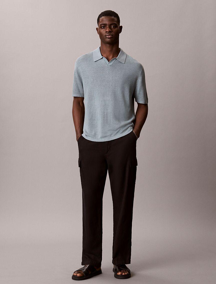 Linen Blend Polo Sweater Product Image
