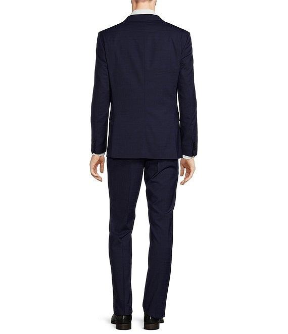 Hugo Boss Slim Fit Flat Front Plain Check Pattern Vested 3-Piece Suit Product Image
