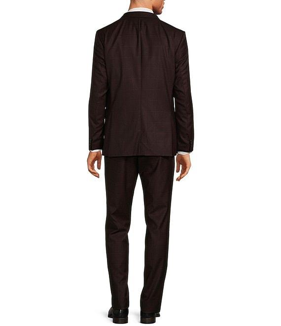 Hugo Boss Slim Fit Flat Front Plain Check 2-Piece Suit Product Image