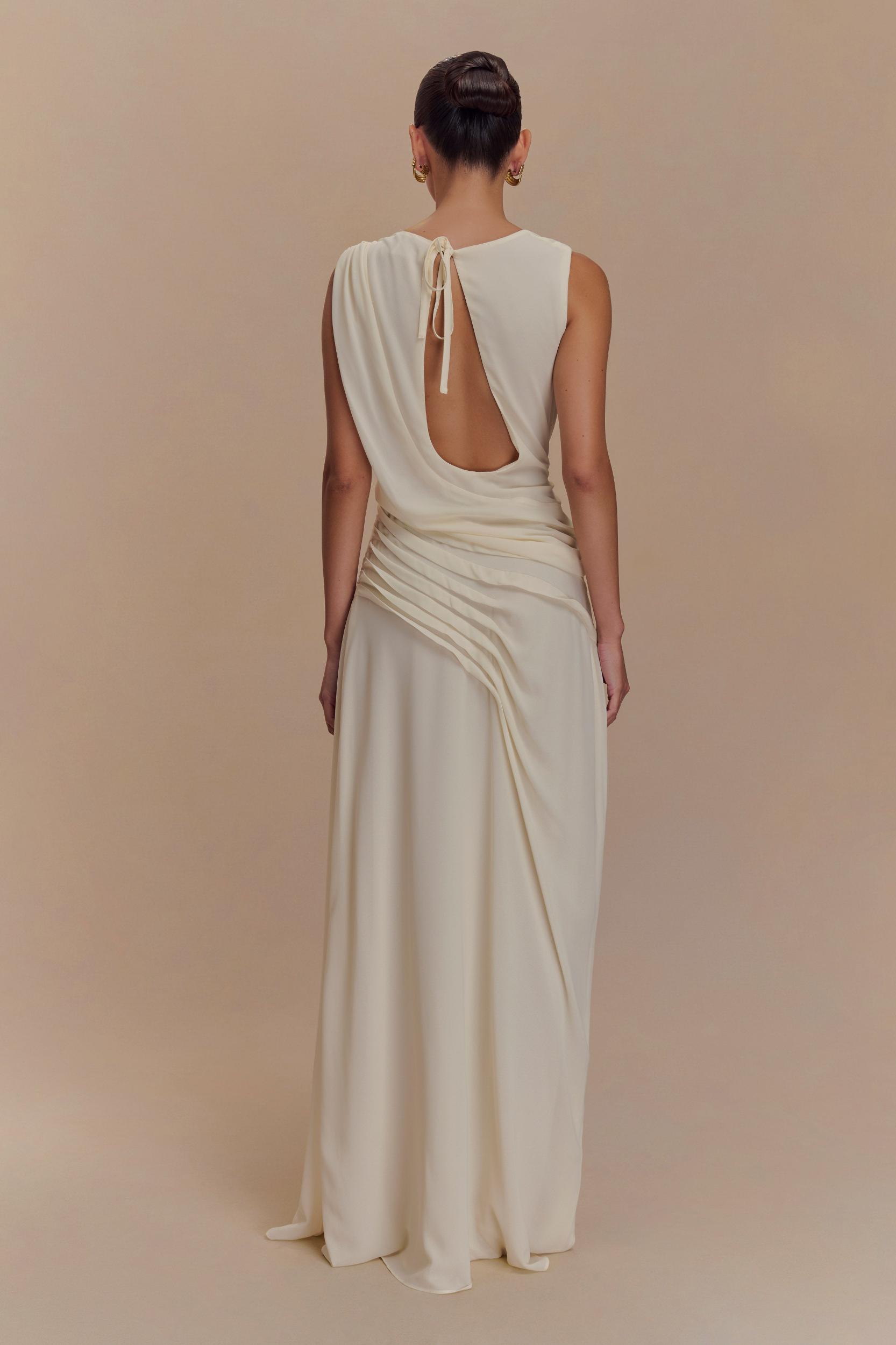 Oria Chiffon Maxi Dress - Ivory Product Image