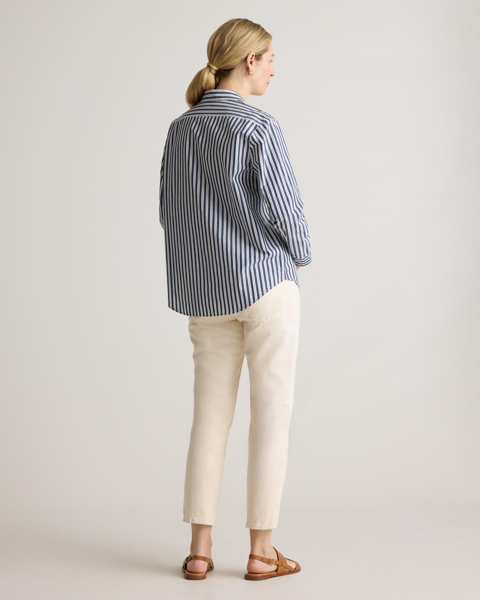 Quince | Women's Poplin Maternity Long Sleeve Shirt Size XL, Organic Cotton Product Image
