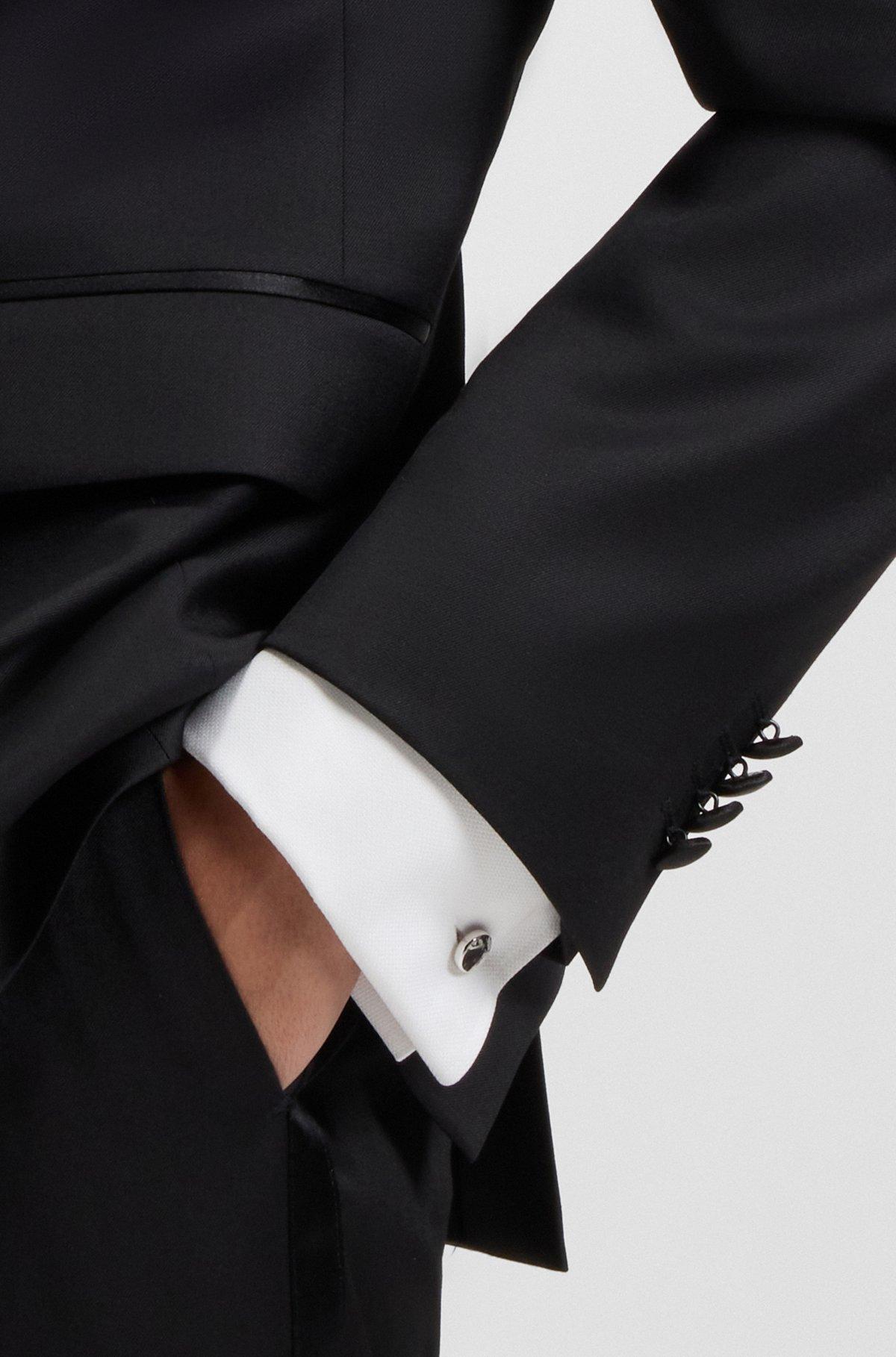 Round polished-brass cufflinks with engraved logo Product Image