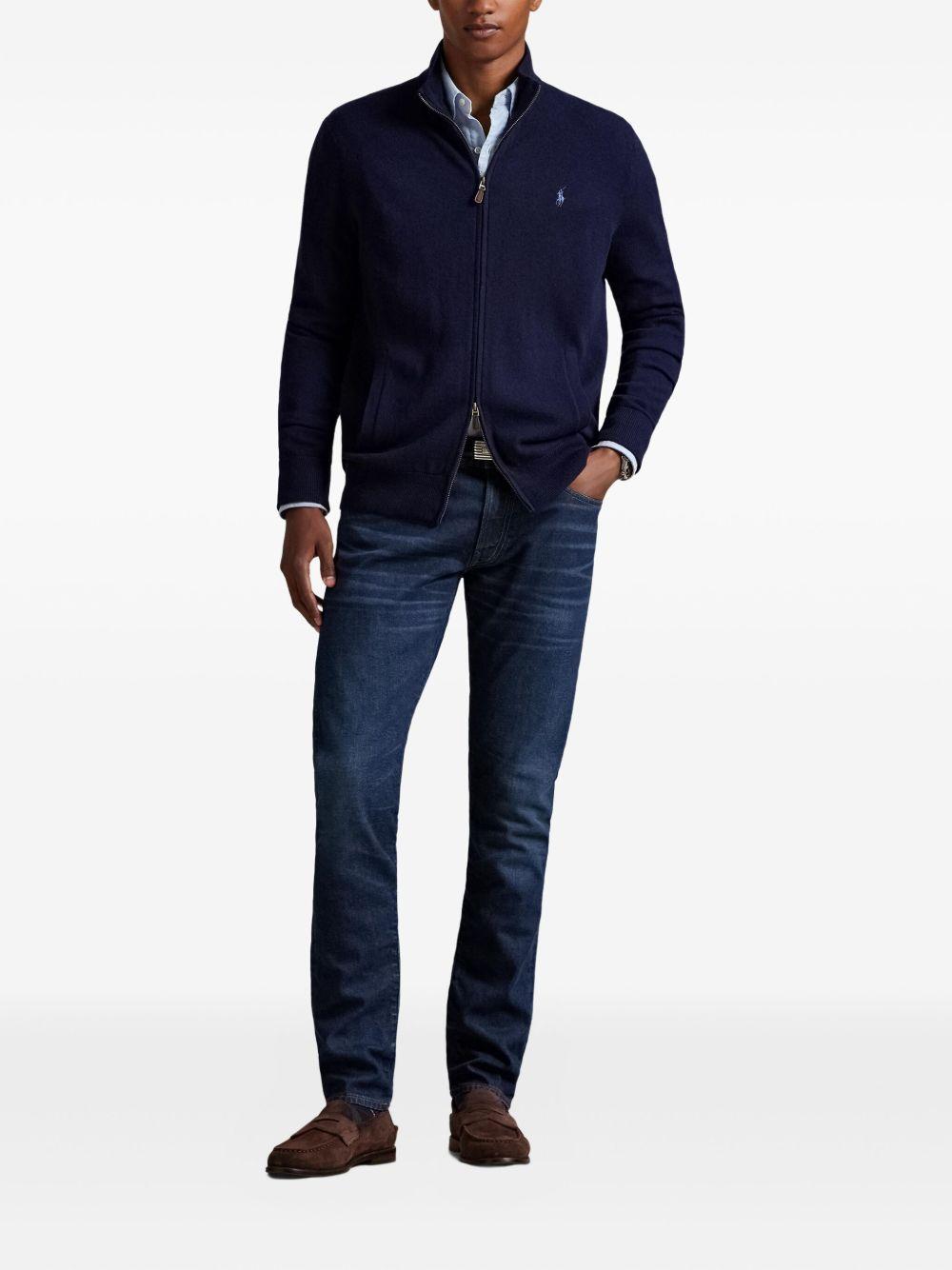 zip-up wool cardigan Product Image