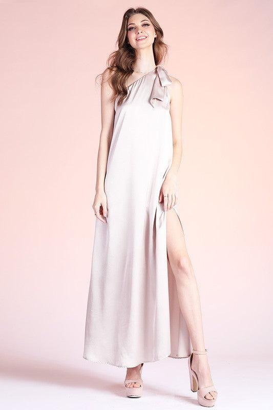 Hammered Satin One Shoulder Product Image