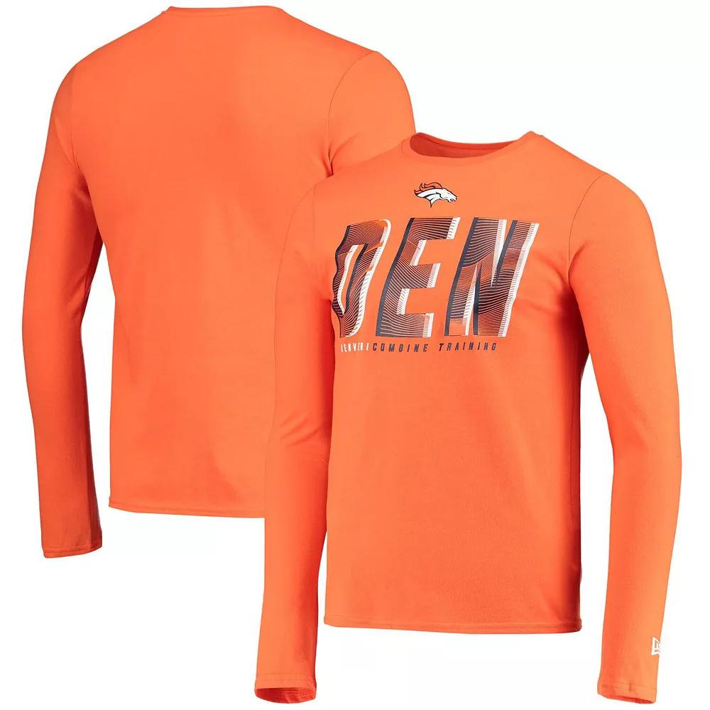 Men's New Era Orange Denver Broncos Combine Authentic Static Abbreviation Long Sleeve T-Shirt,  Product Image