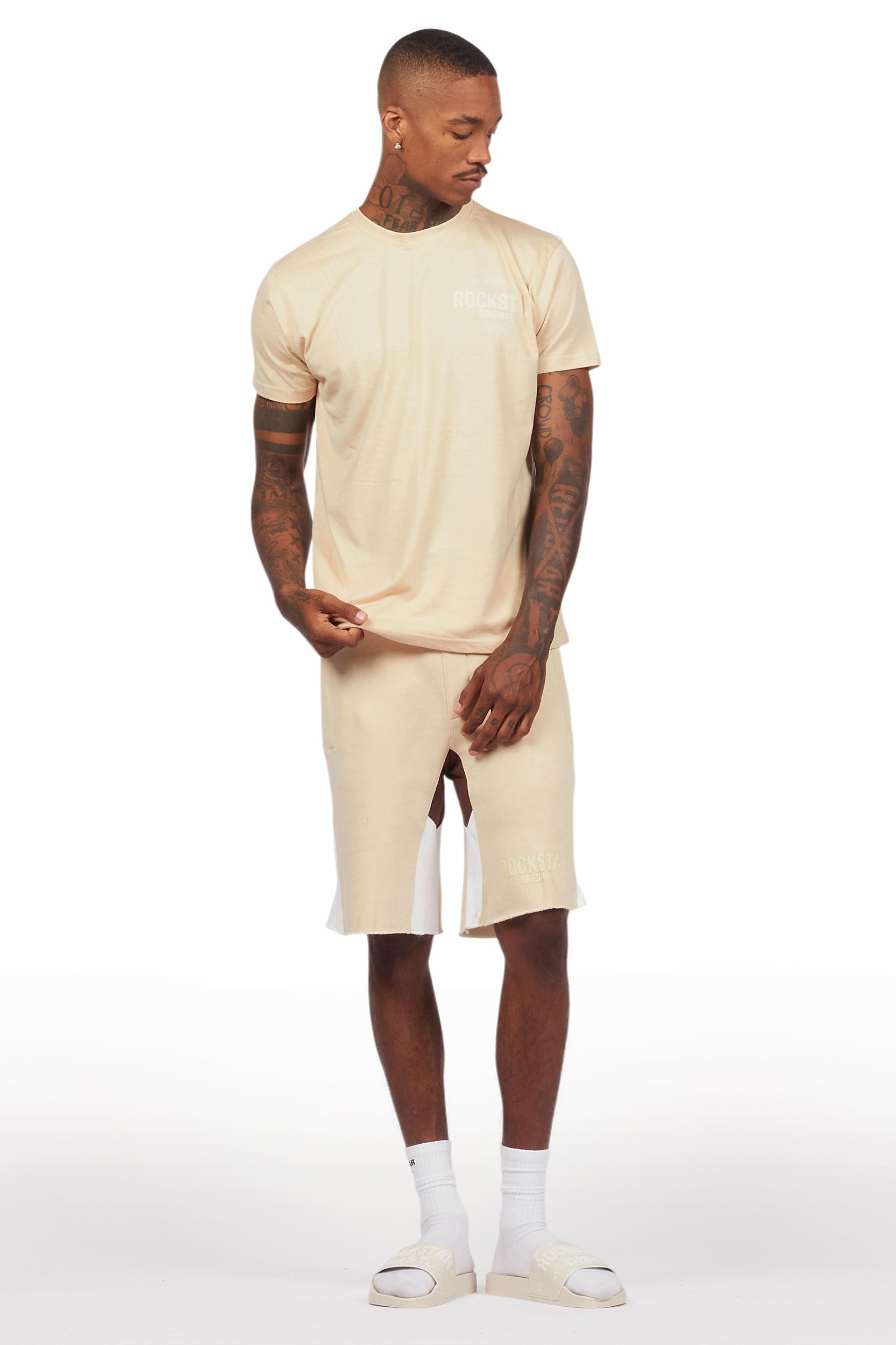 Sana Beige Relaxed T-Shirt/Short Set Male Product Image