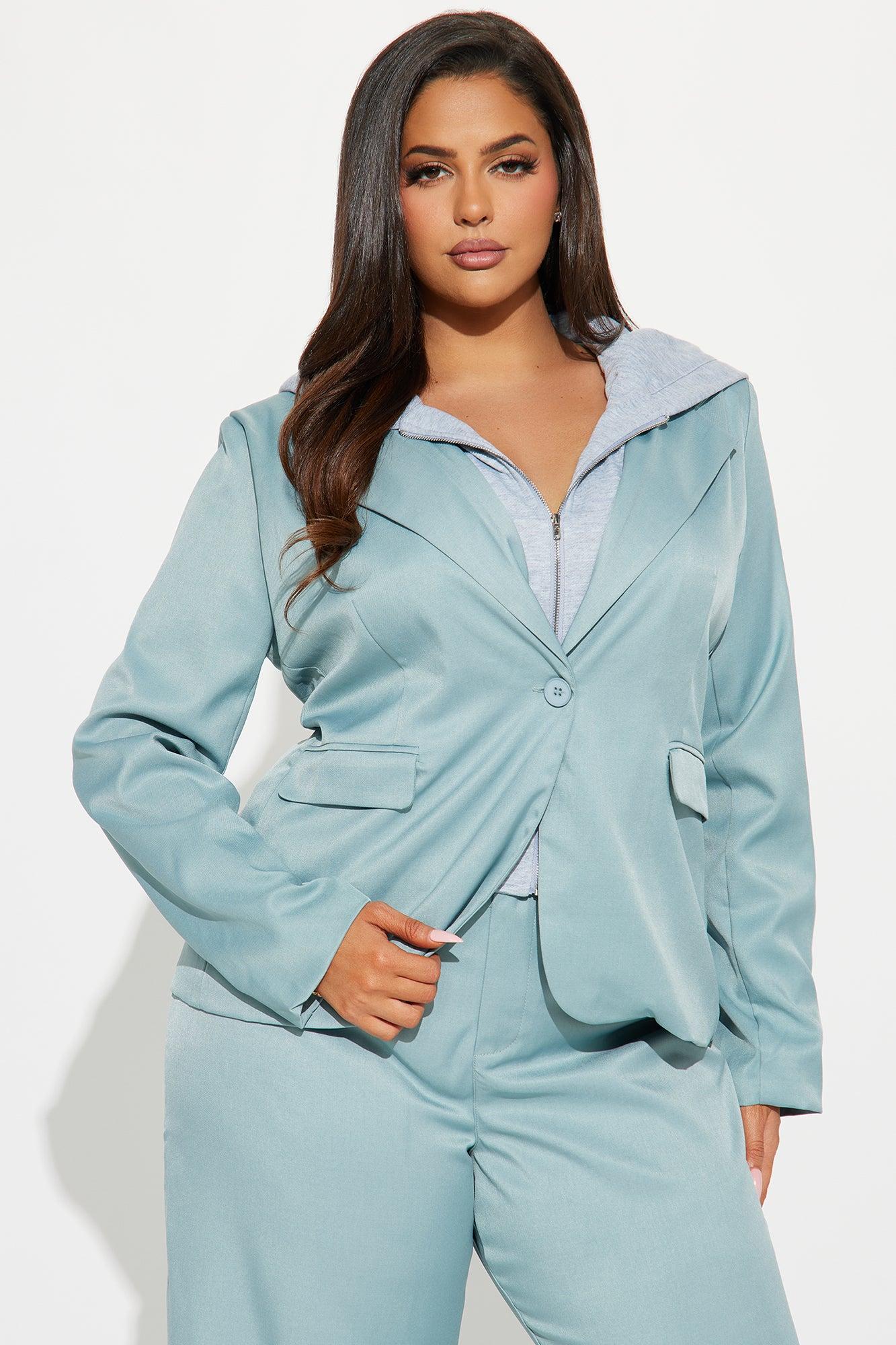 LA Vibe Blazer Pant Set - Sage/combo Product Image