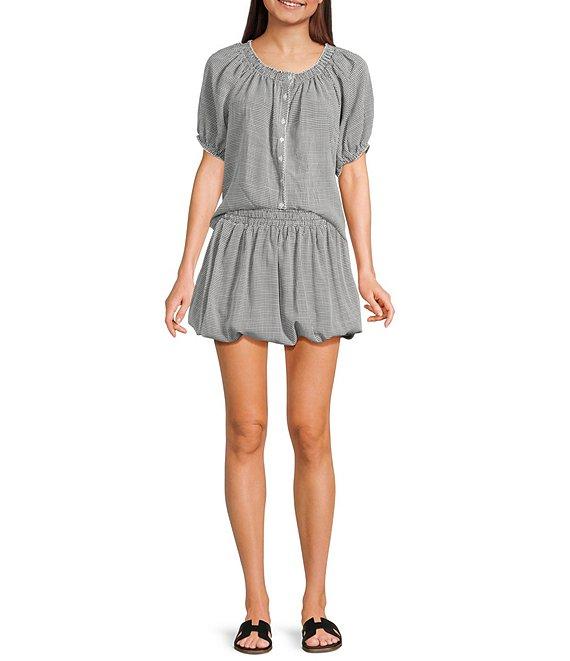 Things Between Button Front Gingham Woven Coordinating Top Product Image