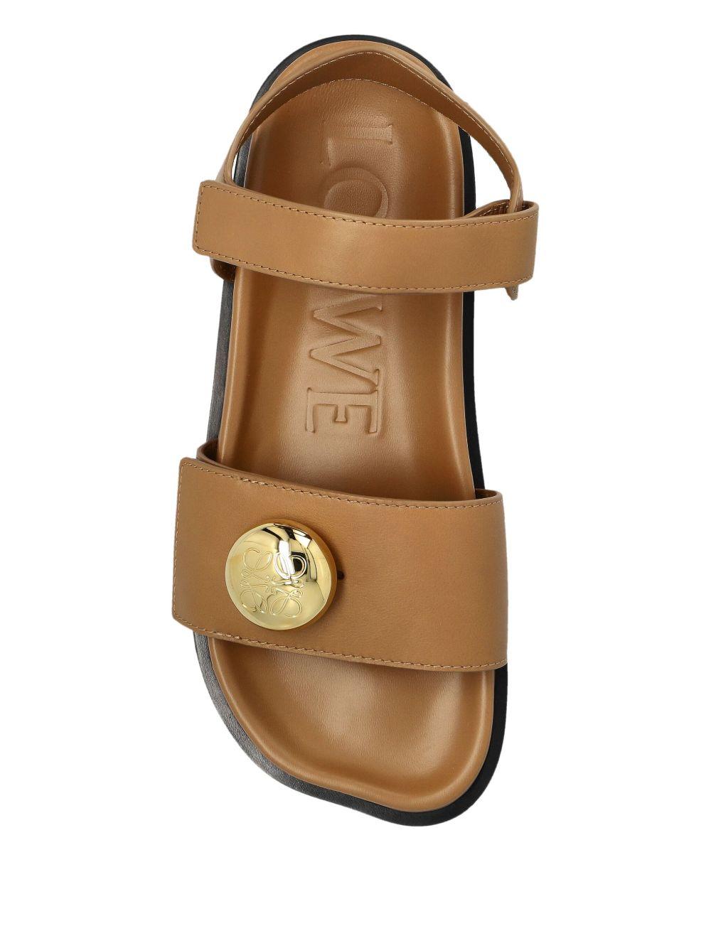 leather button-embellished sandals Product Image