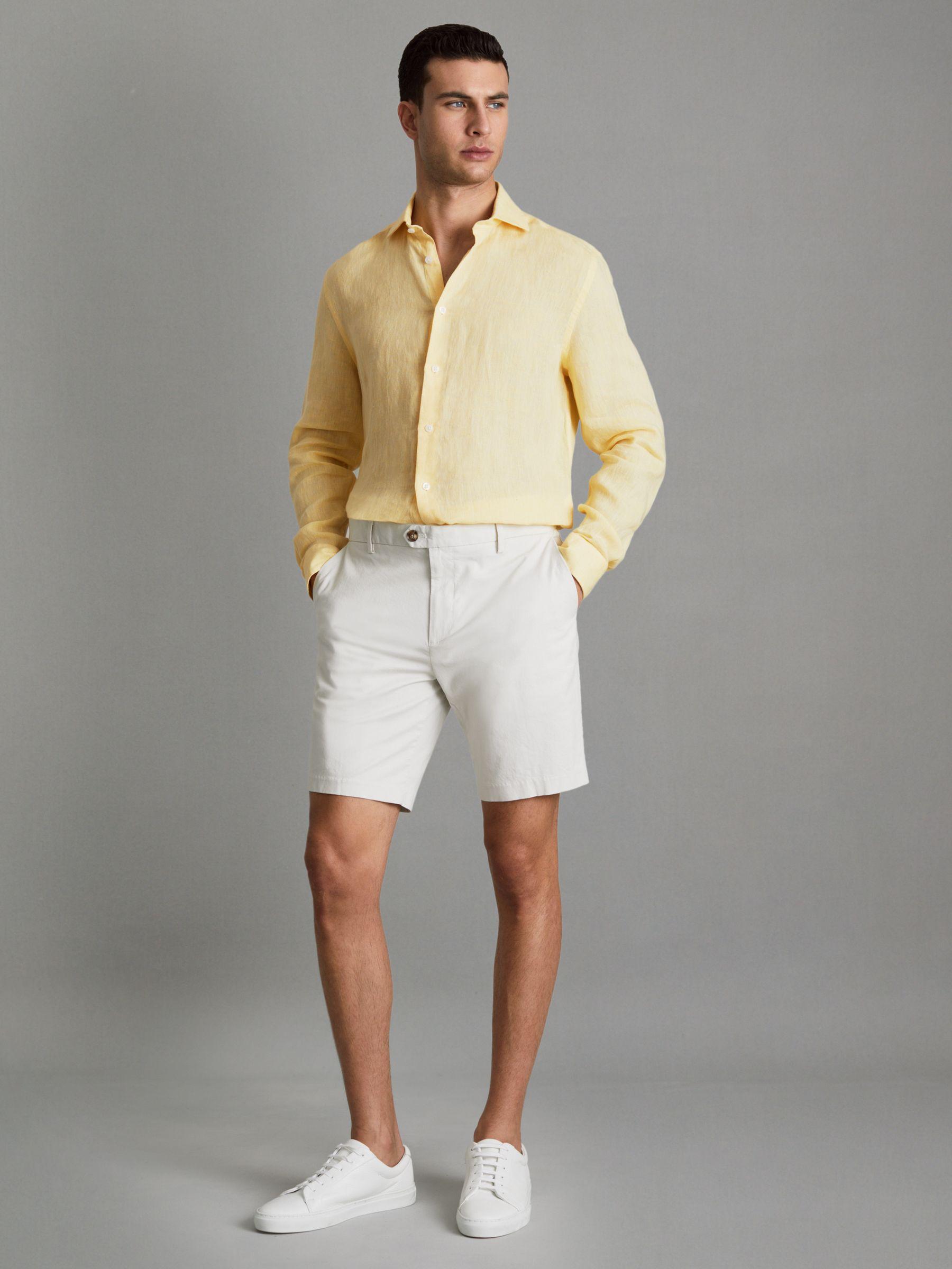 Linen Button-Through Shirt in Melon Product Image