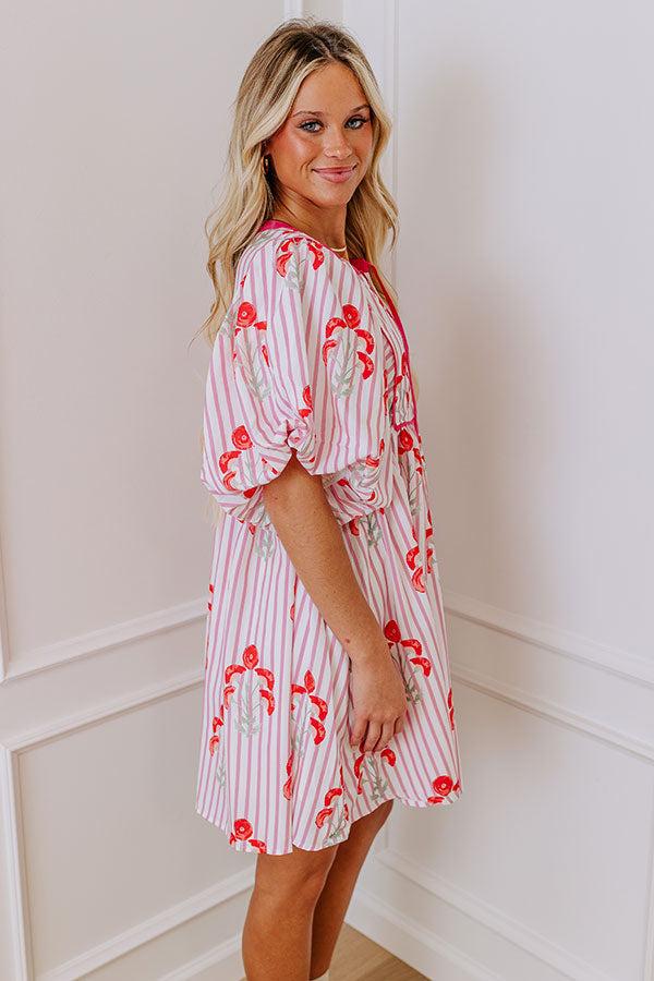 Modern Lines Floral Mini Dress Product Image