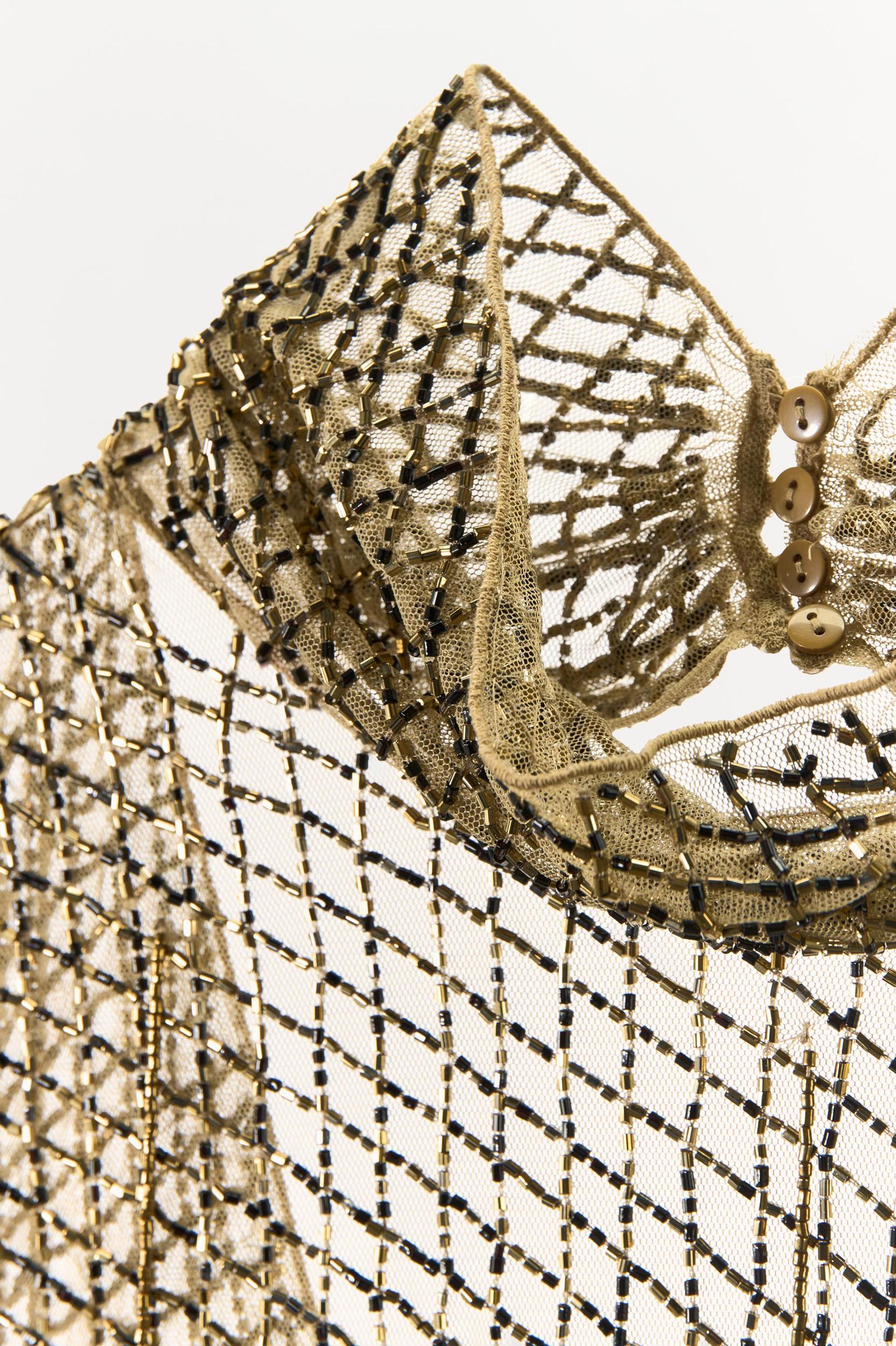 EMBROIDERED BEADED MINI DRESS Product Image