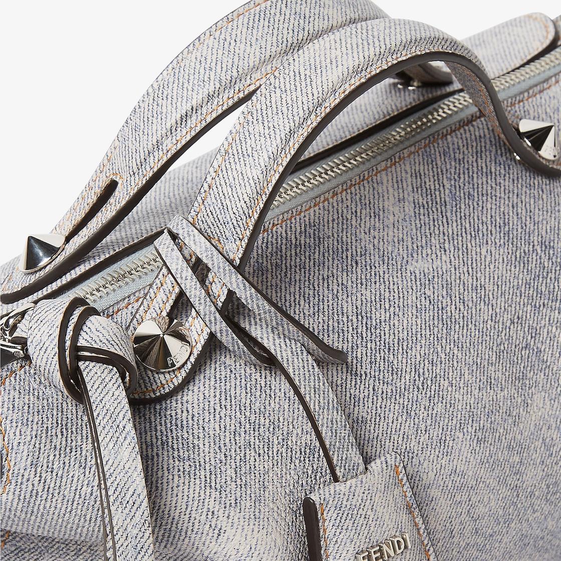 By The Way Soft MediumGray leather bag with a faded denim effect. Product Image