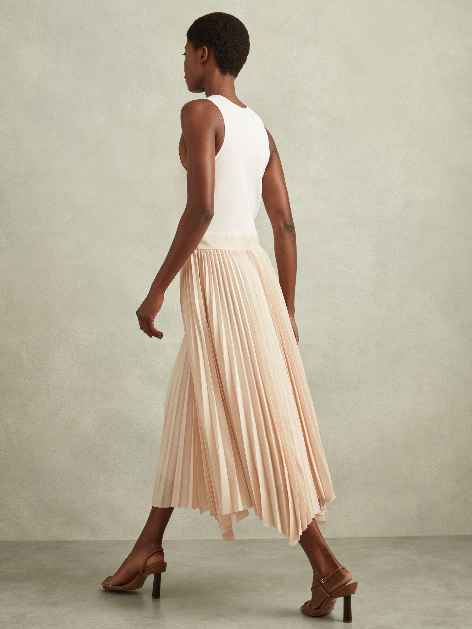 Hybrid Knitted Midi Dress in Ivory/Nude Product Image