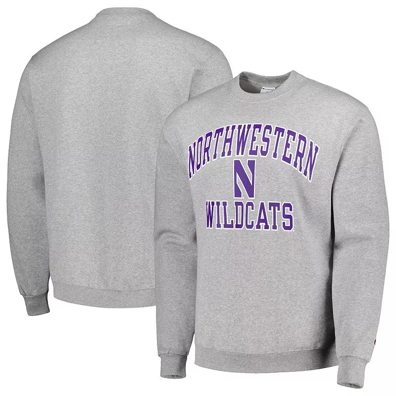 Men's Champion Heather Gray Northwestern Wildcats High Motor Pullover Sweatshirt,  Product Image