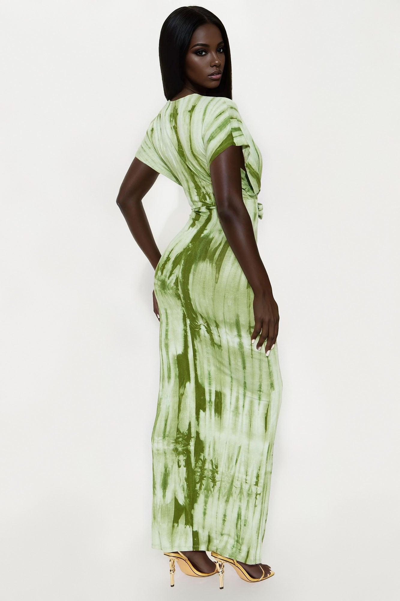 Gigi Tie Dye Maxi Dress - Olive/combo Female Product Image