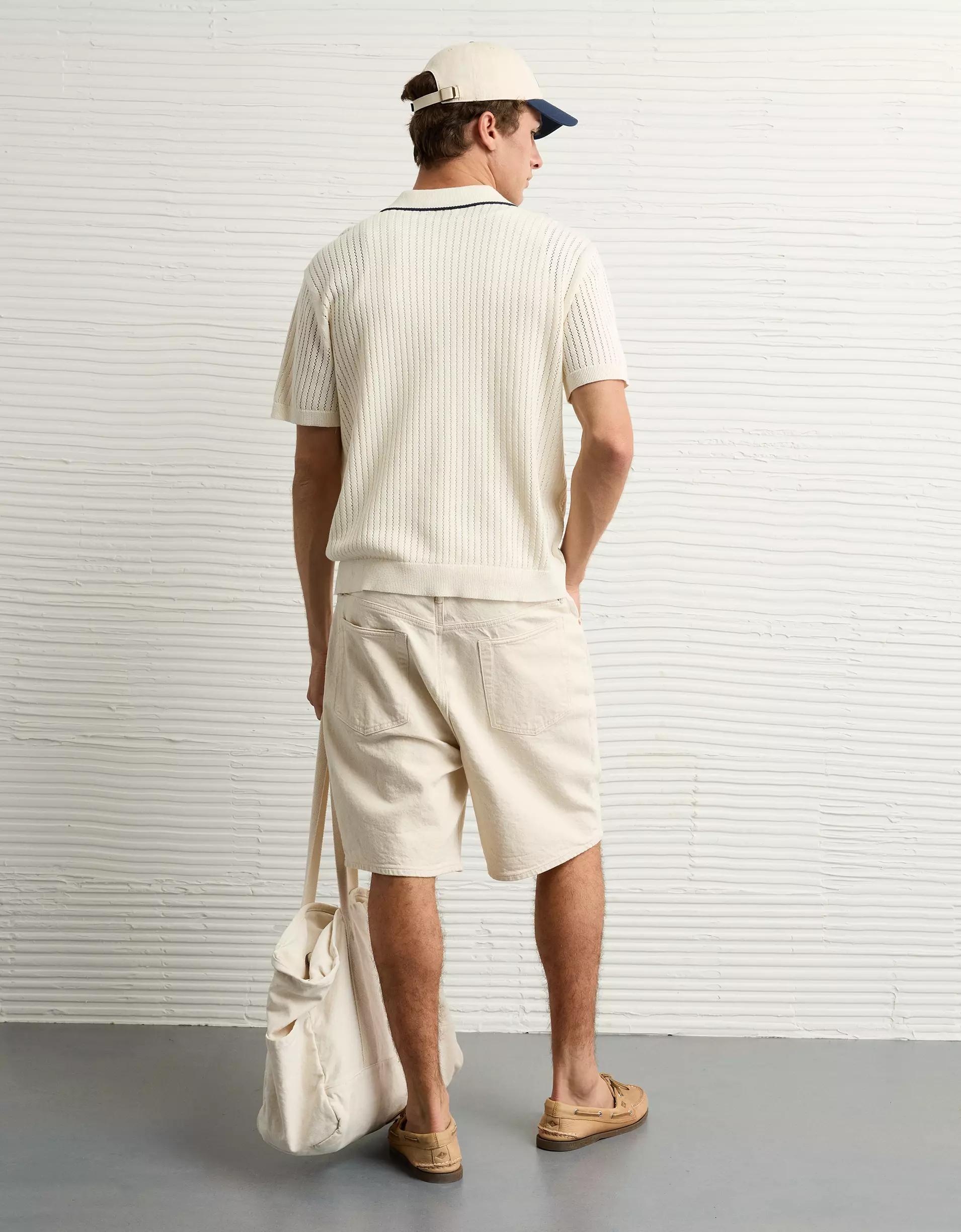 AE Weekend Tipped Sweater Polo Shirt Product Image