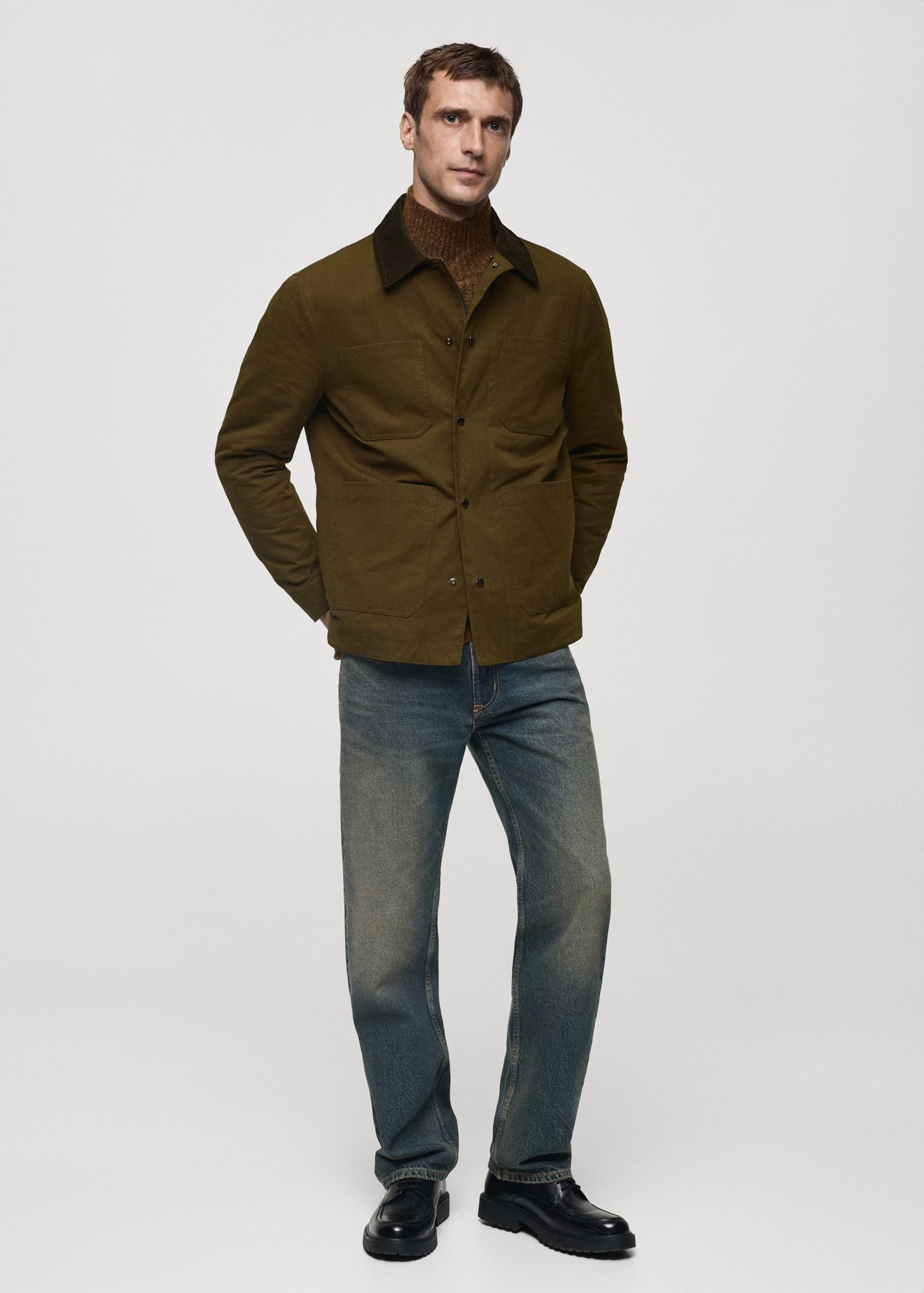 Water-repellent cotton jacket - Men | MANGO USA Product Image