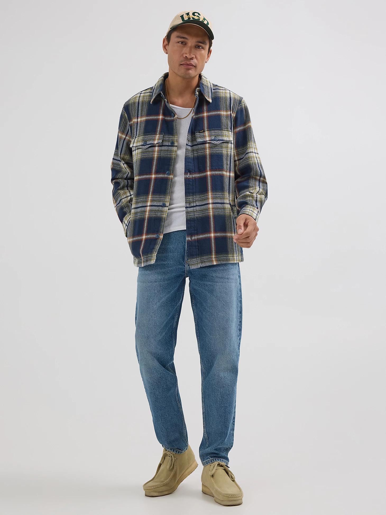 Men's Loose Fit Flap Pocket Plaid Overshirt | Men's Tops & Tees | Lee® Product Image