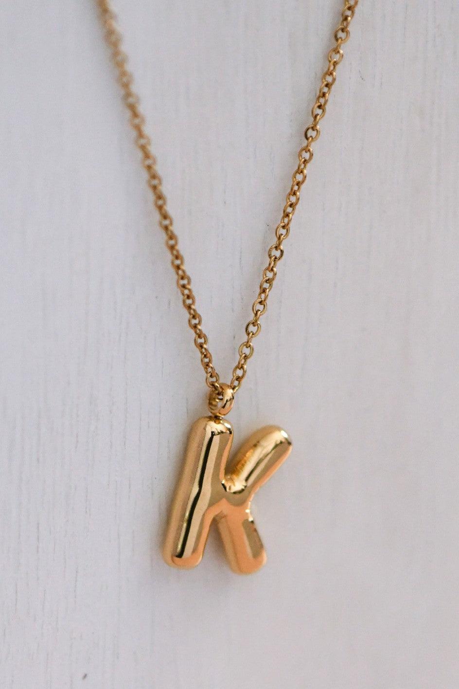 Balloon Initial Gold Necklace Product Image