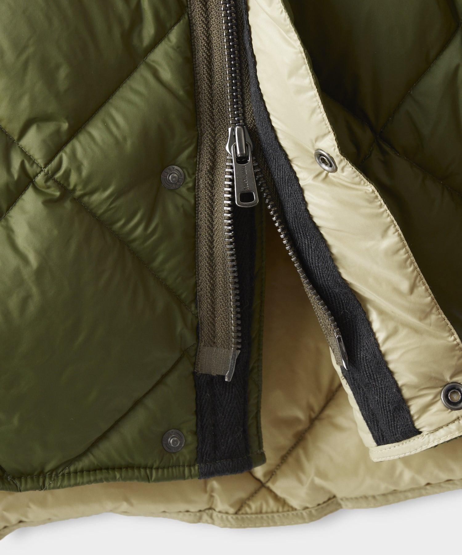 Italian Quilted Down Snap Bomber in Olive Product Image