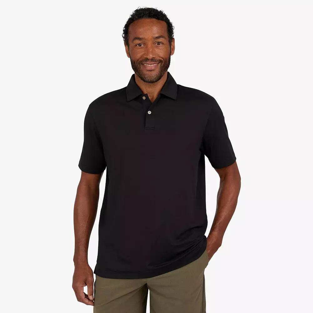 Men's Chaps Short Sleeve Performance Polo, Size: Small, Black Product Image