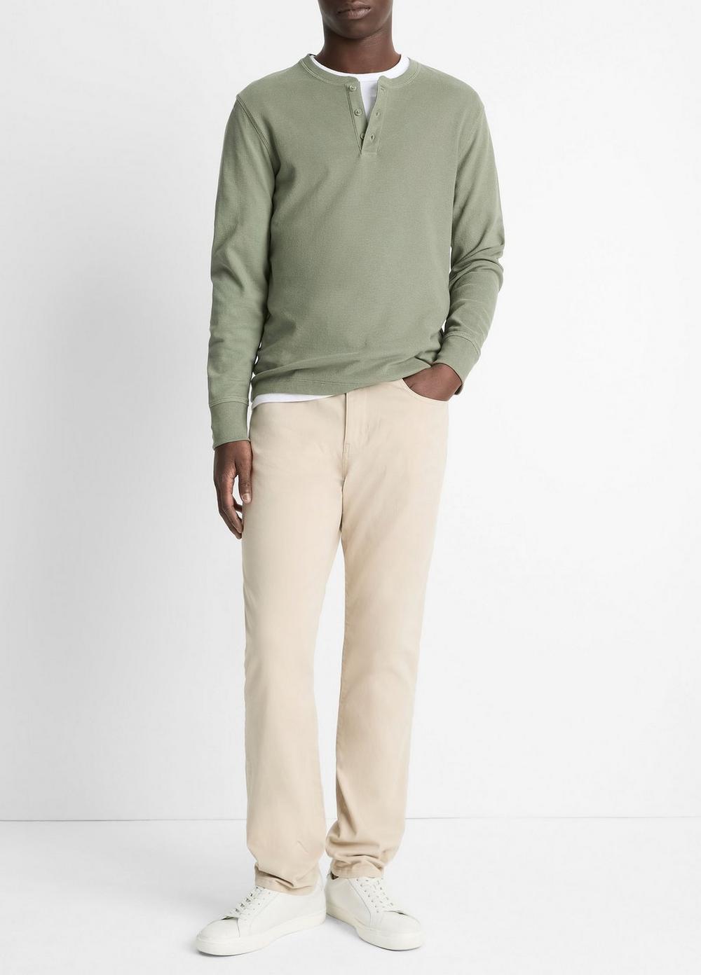 Pima Cotton Waffle Henley Product Image