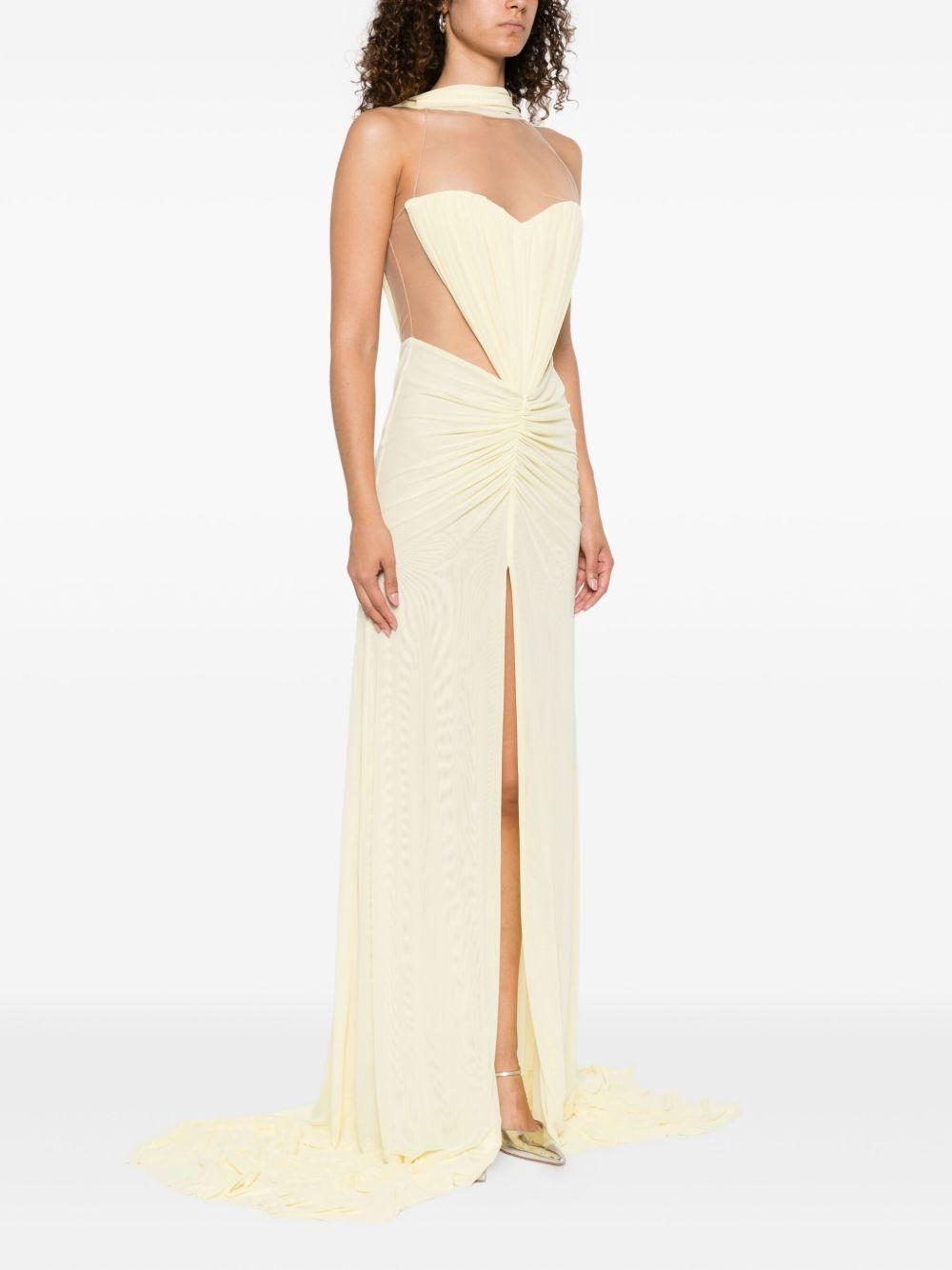 tulle-insert draped maxi dress Product Image